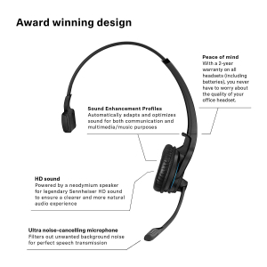 ⁦SENNHEISER MB PRO 1 UC Bluetooth⁩ – תמונה ⁦4⁩