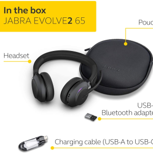 ⁦אוזניות ‏אלחוטיות JABRA Evolve2 65⁩ – תמונה ⁦7⁩