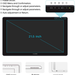 ⁦HUION Kamvas 22 Plus⁩ – תמונה ⁦3⁩