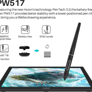 ⁦HUION Kamvas Pro 24 Graphics Drawing Tablet Monitor, 4K⁩ – תמונה ⁦6⁩