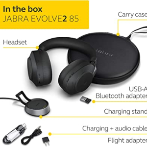 ⁦Jabra Evolve2 85  USB A כולל מעמד⁩ – תמונה ⁦2⁩