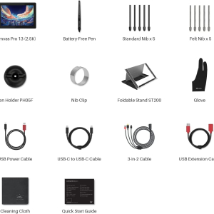 ⁦HUION Kamvas Pro 13 (2.5K)⁩ – תמונה ⁦7⁩