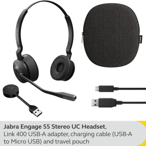 ⁦Jabra Engage 55 Stereo Wireless Headset with Link 400⁩ – תמונה ⁦2⁩