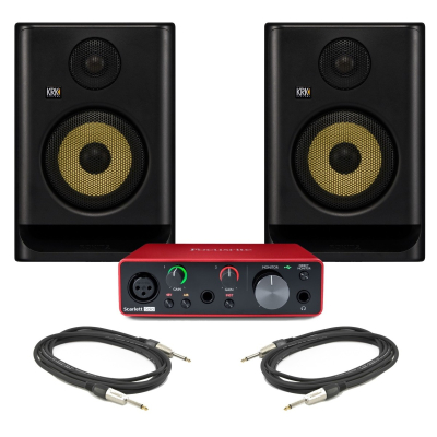 Focusrite Scarlett Solo (3rd Gen) and KRK ROKIT RP5 G5 Studio Monitor Bundle