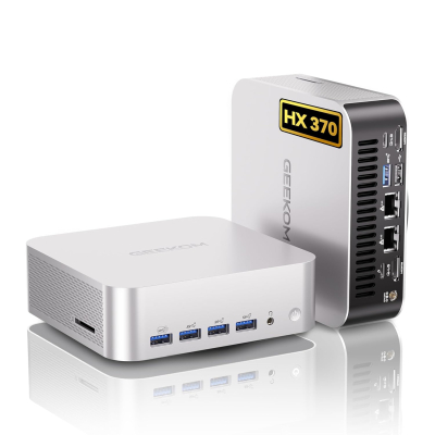 GEEKOM A9 Max AI Mini PC with Dual 2.5G LAN, AMD Ryzen AI 9 HX 370, AMD Radeon 890M, 32GB DDR5 RAM 2TB M.2 NVMe SSD, Mini Gaming PC Windows 11 Pro/2xHDMI 2.1/Wi-Fi 7/BT 5.4/8K 4...