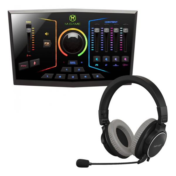 M-AUDIO M-GAME DUAL and Behringer BH470U Streaming/Gaming Headset Bundle