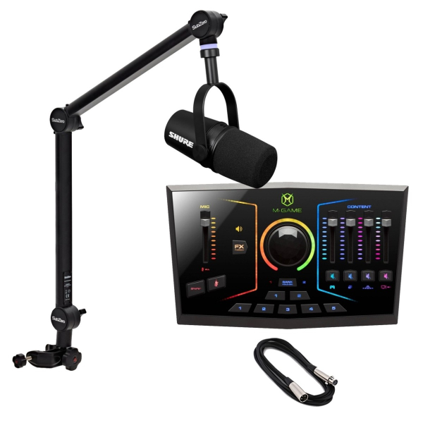 M-AUDIO M-GAME DUAL and Shure MV7X Streaming Bundle