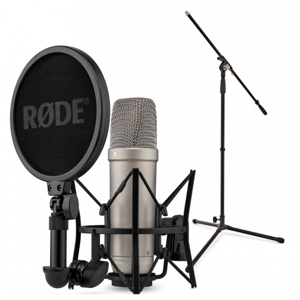 Rode NT1 Gen 5 Vocal Recording Pack with Mic Stand, Silver