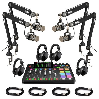 Rode RodeCaster Pro II Four-Person Podcasting Bundle