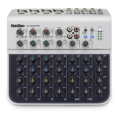 SubZero SZ-MIX08USB 8-Channel USB Mixer/Interface