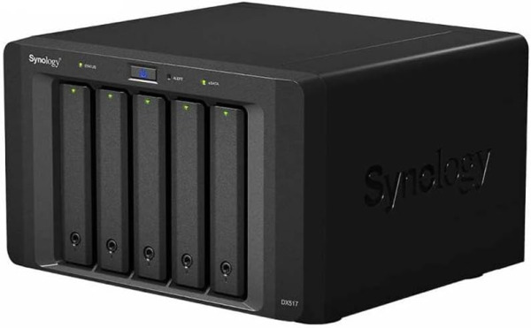 Synology DX517 5 Bay Desktop Network Attached Storage Expansion Enclosure, Black