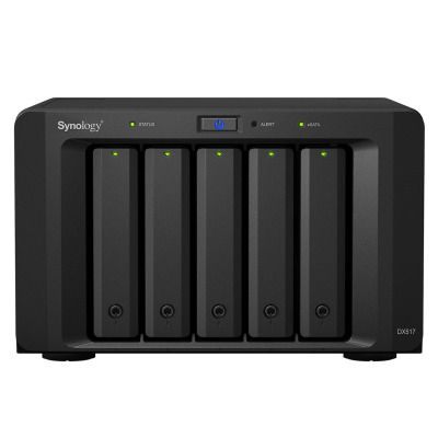 Synology DX517 5 Bay Desktop Network Attached Storage Expansion Enclosure, Black