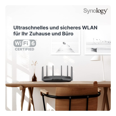 Synology RT6600AX Tri-band Wi-Fi 6 Router,Black