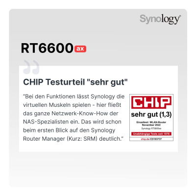 Synology RT6600AX Tri-band Wi-Fi 6 Router,Black