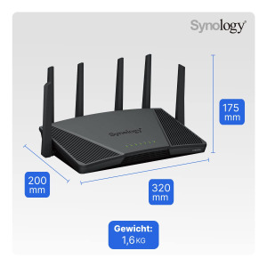 Synology RT6600AX Tri-band Wi-Fi 6 Router,Black