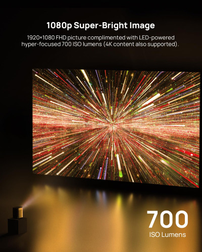 XGIMI Halo+ GTV 1080P Portable Projector, Google TV with Licensed Netflix, 700 ISO Lumens, 2 x 5W Harman Kardon, Auto Focus, ISA, Wi-Fi, 200” Screen, Built-in Battery with 2.5...