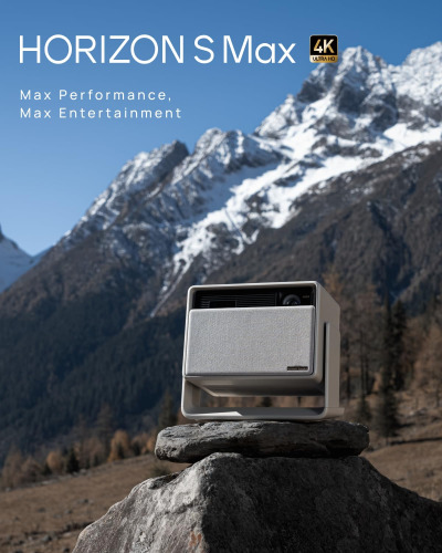 XGIMI HORIZON S Max 4K Projector, IMAX Enhanced, Dolby Vision, 3100 ISO Lumens, 110% BT.2020, Built-in Flexible Stand, Intelligent Screen Adaption, 2 x 12W Harman Kardon