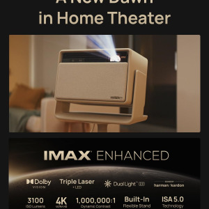 XGIMI HORIZON S Max 4K Projector, IMAX Enhanced, Dolby Vision, 3100 ISO Lumens, 110% BT.2020, Built-in Flexible Stand, Intelligent Screen Adaption, 2 x 12W Harman Kardon