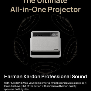 XGIMI HORIZON S Max 4K Projector, IMAX Enhanced, Dolby Vision, 3100 ISO Lumens, 110% BT.2020, Built-in Flexible Stand, Intelligent Screen Adaption, 2 x 12W Harman Kardon