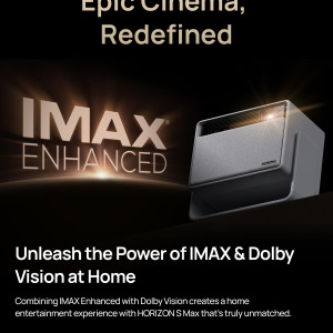 XGIMI HORIZON S Max 4K Projector, IMAX Enhanced, Dolby Vision, 3100 ISO Lumens, 110% BT.2020, Built-in Flexible Stand, Intelligent Screen Adaption, 2 x 12W Harman Kardon