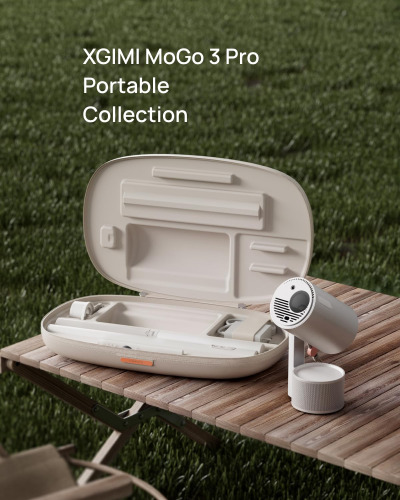 XGIMI MoGo 3 Pro 1080P Mini Projector, Google TV with Licensed Netflix, Build-in Adjustable Stand, Portable Projector Supports Power Banks, 450 ISO Lumens, ISA 2.0, 2x5W Harman...