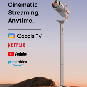 XGIMI MoGo 4 2025 NEW Portable Projector, GTV with Licensed Netflix, 360° Adjustable Stand, 2.5 Hours of Playtime, 12W Harman Kardon, Outdoor Projector, Bluetooth, Include...