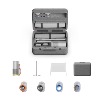 XGIMI MoGo 4 Laser Outdoor Collection, 550 ISO Lumens, Google TV with Official Netflix, 5h Battery Life – All-in-One Home & Outdoor Cinema Kit with PowerBase Stand, 70" Screen,...