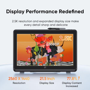 XPPen Artist 22 Pro (Gen 2) Graphics Tablet 2.5K QHD Screen, 21.5 Inch Drawing Display with 99% Adobe RGB Color Gamut, 16K Pen Pressure Sensitity, Ideal for Illustration,...