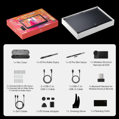 XPPen Artist Pro 19 (Gen 2) Graphics Drawing Tablet with 4K Display, 99.8% sRGB Color Gamut, 18.4-inch Full-laminated Screen with Dual Styli, 60° Tilt &16K Pressure Levels, Work...