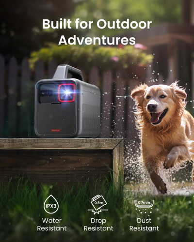 Anker NEBULA Mars 3 Outdoor Portable Projector, 1000 ANSI Lumens, AI-Powered Image, Built-In Battery with 5 Hour Playtime, Android TV, 200 Inch Home Theater, Camping, Road Trip,...