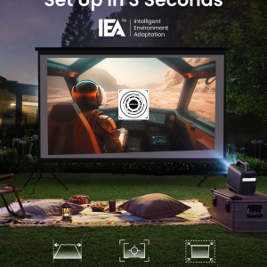 Anker NEBULA Mars 3 Outdoor Portable Projector, 1000 ANSI Lumens, AI-Powered Image, Built-In Battery with 5 Hour Playtime, Android TV, 200 Inch Home Theater, Camping, Road Trip,...