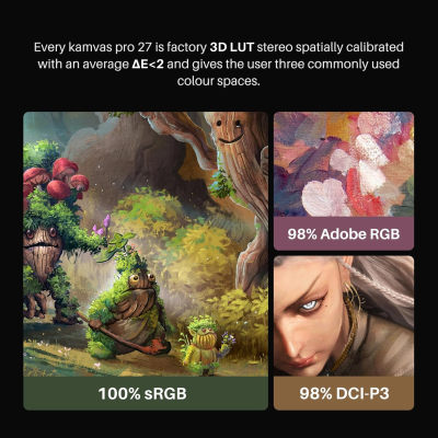 HUION KAMVAS Pro 27 4K UHD Drawing Tablet with Screen, PenTech 4.0 Battery-Free Stylus with 2nd Gen Anti-Glare Etched Glass Full Laminated Graphics Tablet, 98% Adobe RGB...