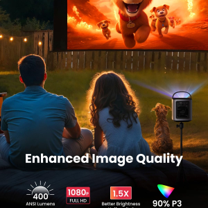 NEBULA Anker Mars 3 Air 1080p Mini Projector, Smart 400 ANSI-Lumen Portable Projector with Google TV, Wi-Fi, Dolby Digital, 2×8W, 150-Inch Picture, Built-In Battery with...