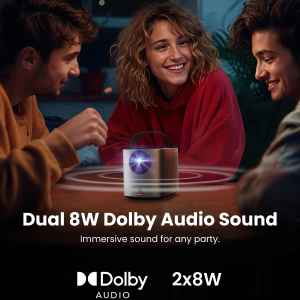 NEBULA Anker Mars 3 Air 1080p Mini Projector, Smart 400 ANSI-Lumen Portable Projector with Google TV, Wi-Fi, Dolby Digital, 2×8W, 150-Inch Picture, Built-In Battery with...