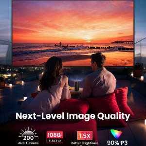 NEBULA Capsule 3 1080p Mini Projector, Smart 200 ANSI-Lumen Portable Projector with Official Google TV, Built-In Netflix, Dolby Digital, 120-Inch Picture, Built-In Battery with...