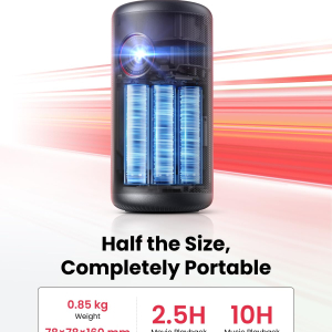 NEBULA Capsule 3 1080p Mini Projector, Smart 200 ANSI-Lumen Portable Projector with Official Google TV, Built-In Netflix, Dolby Digital, 120-Inch Picture, Built-In Battery with...