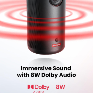 NEBULA Capsule 3 1080p Mini Projector, Smart 200 ANSI-Lumen Portable Projector with Official Google TV, Built-In Netflix, Dolby Digital, 120-Inch Picture, Built-In Battery with...