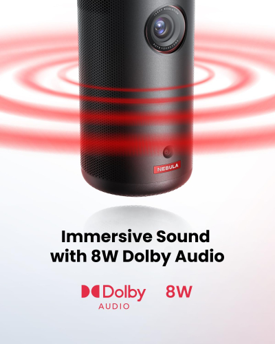 NEBULA Capsule 3 1080p Mini Projector, Smart 200 ANSI-Lumen Portable Projector with Official Google TV, Built-In Netflix, Dolby Digital, 120-Inch Picture, Built-In Battery with...