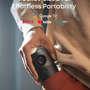 NEBULA Capsule 3 1080p Mini Projector, Smart 200 ANSI-Lumen Portable Projector with Official Google TV, Built-In Netflix, Dolby Digital, 120-Inch Picture, Built-In Battery with...