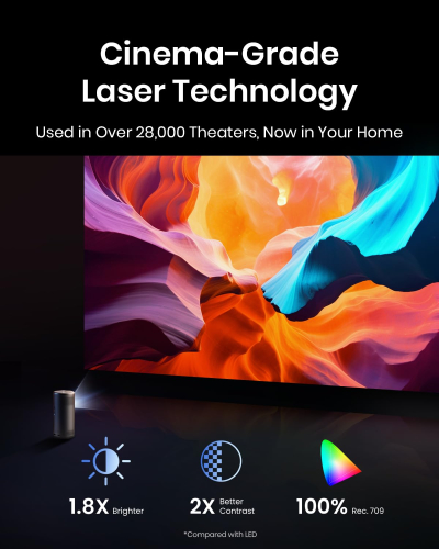 NEBULA Capsule 3 Laser Projector, Upgraded with Google TV and Official Netflix, Mini Smart TV Projector with Wi-Fi, Outdoor Portable Projectors, Dolby Digital, 120-Inch Screen,...