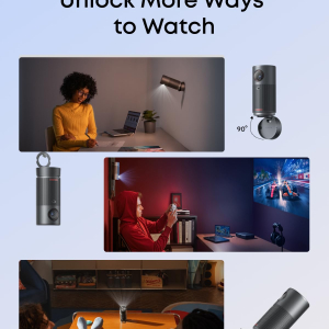 NEBULA Capsule Air Ultra Portable Projector, Google TV with Licensed Netflix, Smart Mini Projector with 2 Hours of Playtime, Dolby Digital, Real-Time Keystone Correction, Auto...