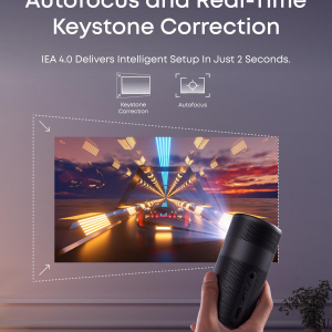 NEBULA Capsule Air Ultra Portable Projector, Google TV with Licensed Netflix, Smart Mini Projector with 2 Hours of Playtime, Dolby Digital, Real-Time Keystone Correction, Auto...