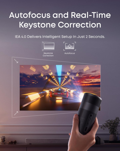NEBULA Capsule Air Ultra Portable Projector, Google TV with Licensed Netflix, Smart Mini Projector with 2 Hours of Playtime, Dolby Digital, Real-Time Keystone Correction, Auto...