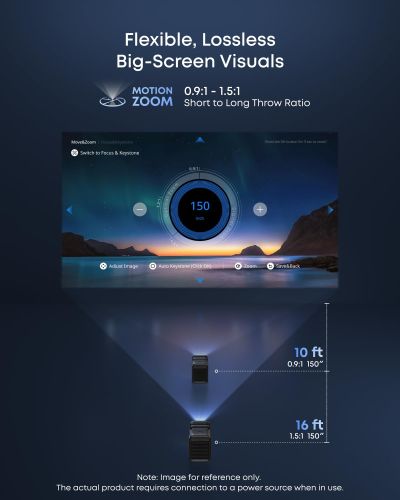 NEBULA X1 Triple Laser 4K Projector, 3,500 ANSI Lumens, 56,000:1 Contrast, 40W Stereo Sound, 0.9-1.5 Optical Zoom, Smart AI, Dolby Vision, 300" Screen, Built-In Micro Gimbal,...