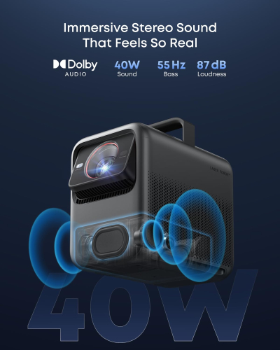 NEBULA X1 Triple Laser 4K Projector, 3,500 ANSI Lumens, 56,000:1 Contrast, 40W Stereo Sound, 0.9-1.5 Optical Zoom, Smart AI, Dolby Vision, 300" Screen, Built-In Micro Gimbal,...