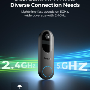 Reolink 2K Battery Video Doorbell with Home Hub, 2.4/5GHz Wi-Fi Doorbell Camera Wireless, 1:1 Head-to-Toe View, Package/Person/Vehicle Detection, Video Call, 64GB Local Storage...