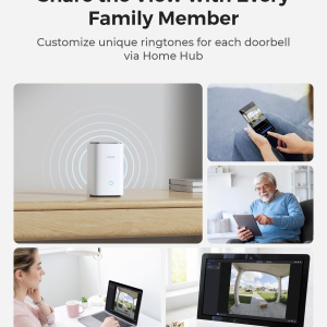 Reolink 2K Battery Video Doorbell with Home Hub, 2.4/5GHz Wi-Fi Doorbell Camera Wireless, 1:1 Head-to-Toe View, Package/Person/Vehicle Detection, Video Call, 64GB Local Storage...