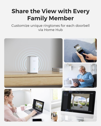 Reolink 2K Battery Video Doorbell with Home Hub, 2.4/5GHz Wi-Fi Doorbell Camera Wireless, 1:1 Head-to-Toe View, Package/Person/Vehicle Detection, Video Call, 64GB Local Storage...