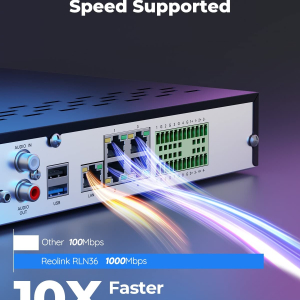 Reolink 36 Channel NVR for Security Camera, 3 HDD Bays, Support 16MP/4K/5MP/4MP Home CCTV Systems, 24/7 Surveillance Recording, Integrated O/I Alarm, RLN36 (No HDD Included)