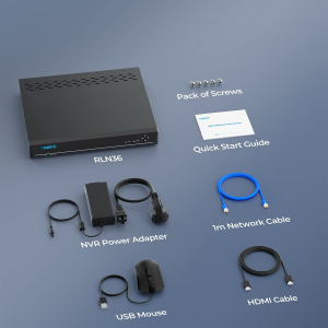 Reolink 36 Channel NVR for Security Camera, 3 HDD Bays, Support 16MP/4K/5MP/4MP Home CCTV Systems, 24/7 Surveillance Recording, Integrated O/I Alarm, RLN36 (No HDD Included)